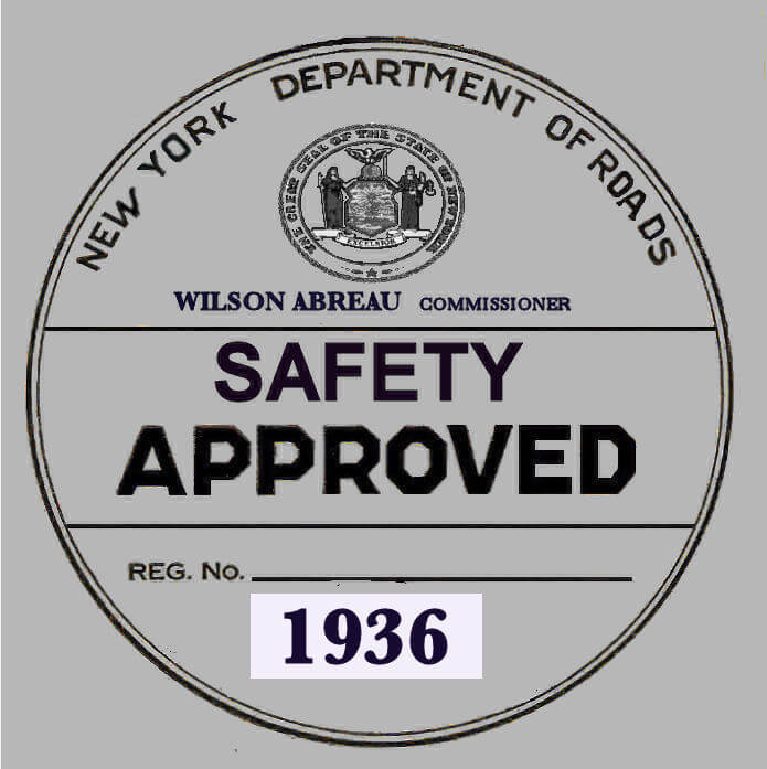 (image for) 1936 New York Safety Sticker